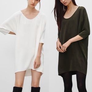 Babaton 100% Silk dress (olive green)